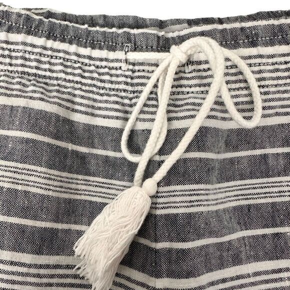 J. Jill Love Linen Striped Pull On size XL Drawstring Shorts Grey White - Picture 4 of 7